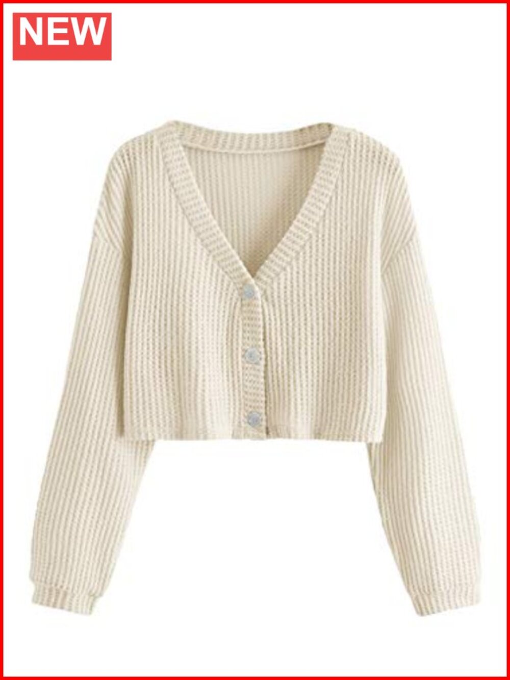 Long Sleeve Button Front V Neck Soft Stretch Cardigan Sweater